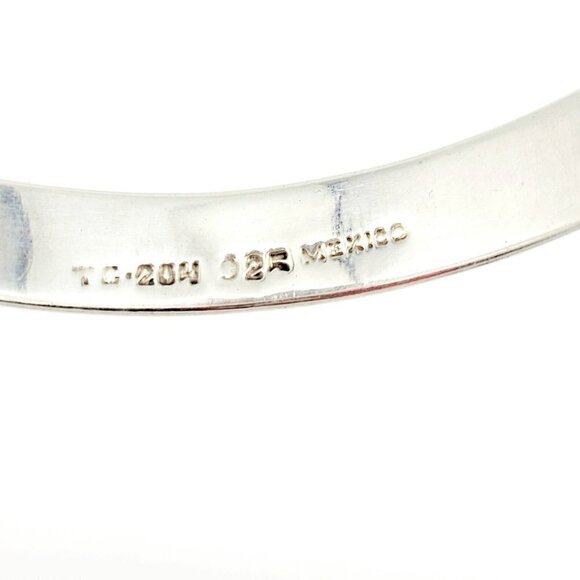 Sterling Silver Bangle Bracelet Up to 8 Inch Signed TC 20M 925 Mexico 20.08 gr - Picture 6 of 7